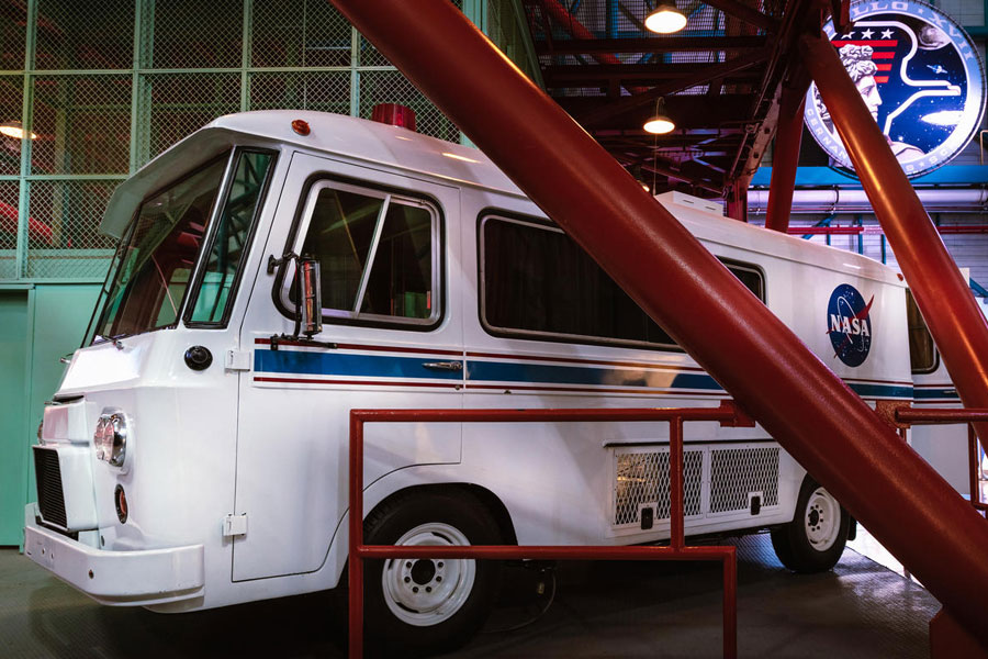 Astronauts used the Astrovan for their ride from crew quarters to the launch pad.