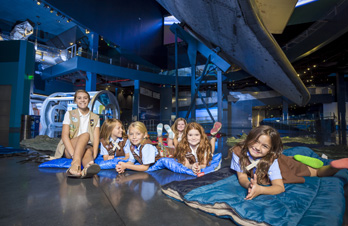 Girl Scouts at Overnight Adventure Program at Kennedy Space Center