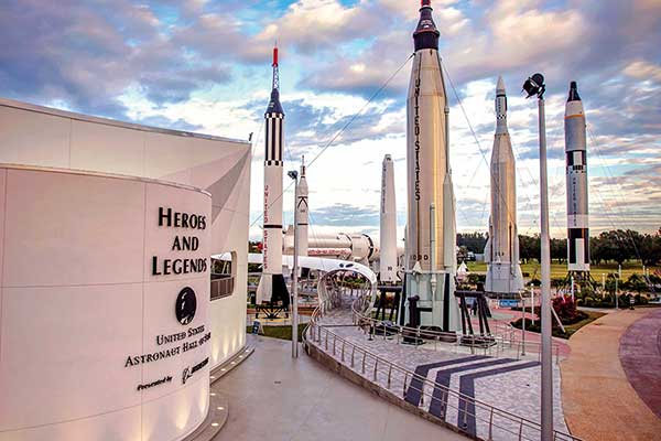 Heroes & Legends overlooking the Rocket Garden