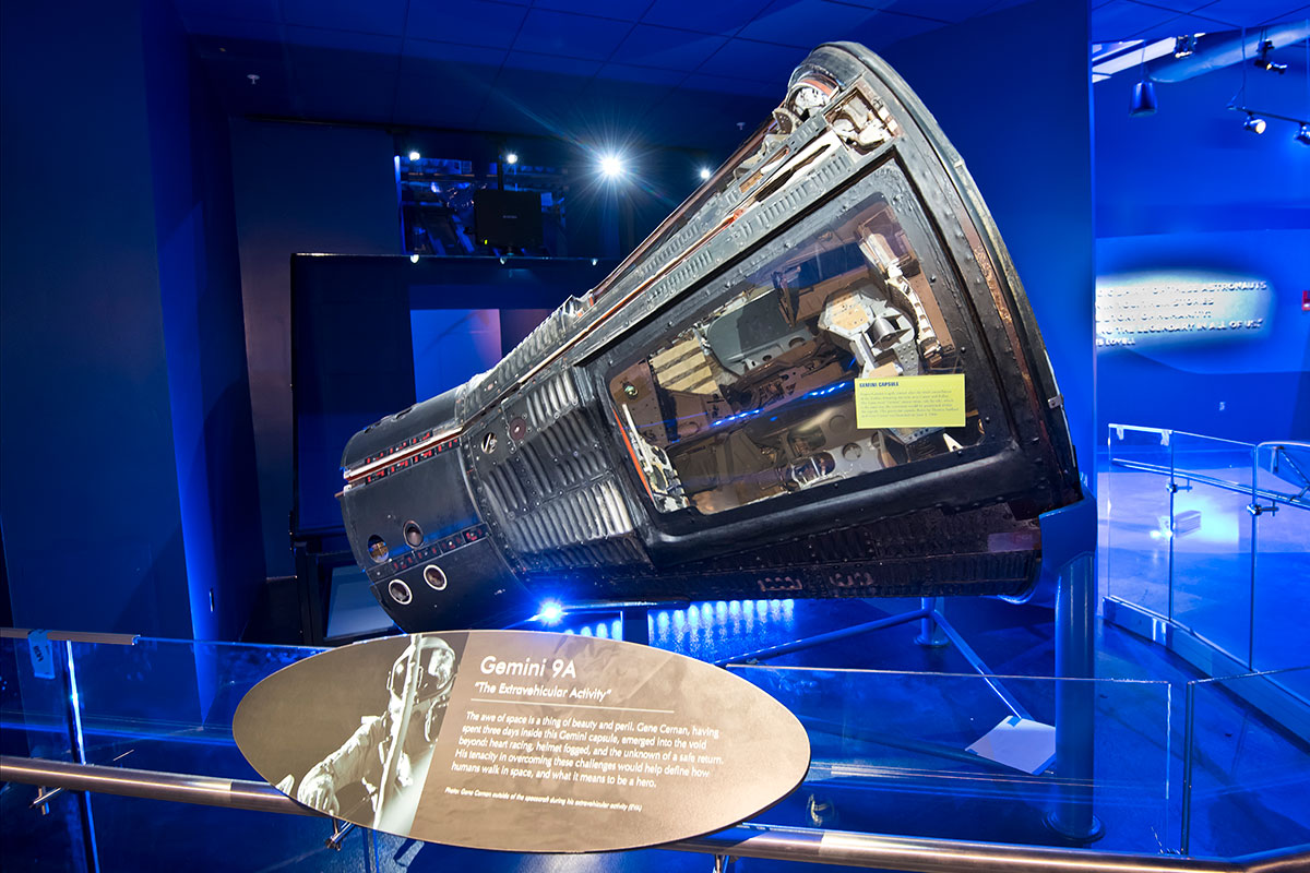 Gemini 9A capsule in the Heroes & Legends exhibit.