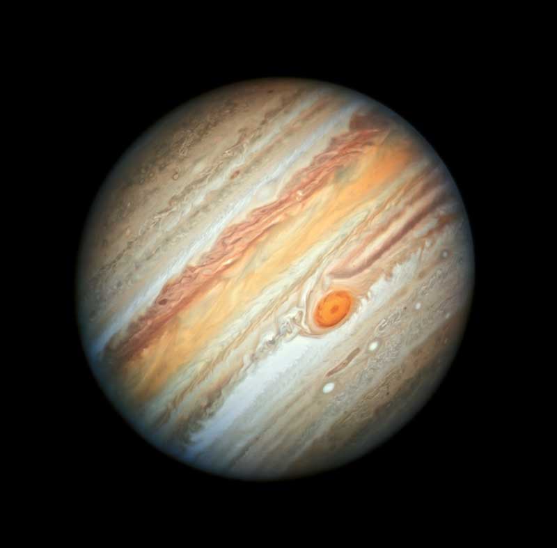 Jupiter, captured June 27, 2019 by Hubble.