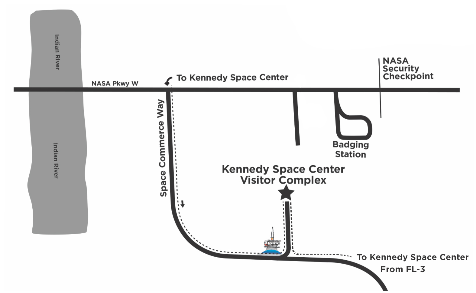 Map of the New Entrance to the Kennedy Space Center Visitor Complex