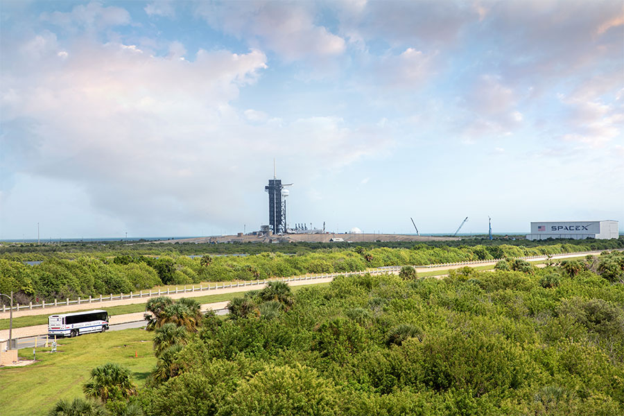 The Kennedy Space Center Bus Tour takes guests behind NASA gates past sights such as Launch Complex 39A.