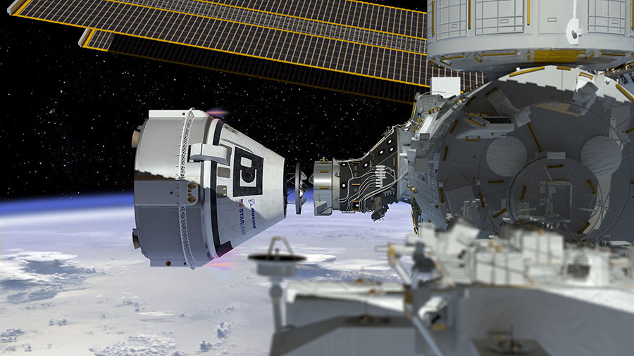 Artist rendering of Boeing CST 100 for the Commercial Crew Launches