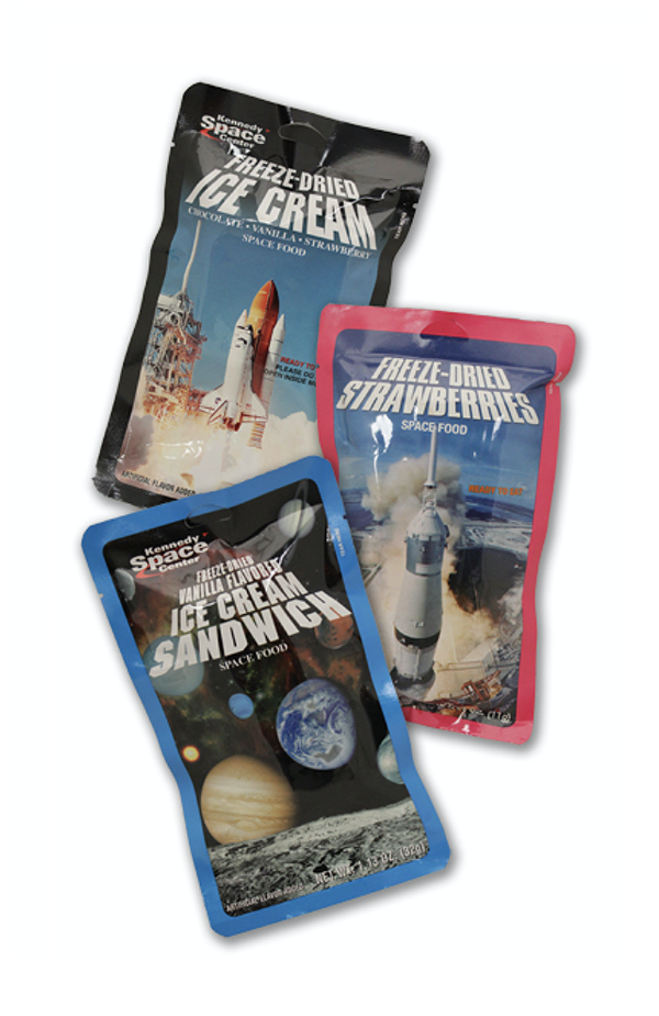 Freeze dried astronaut ice cream available at the Space Shop