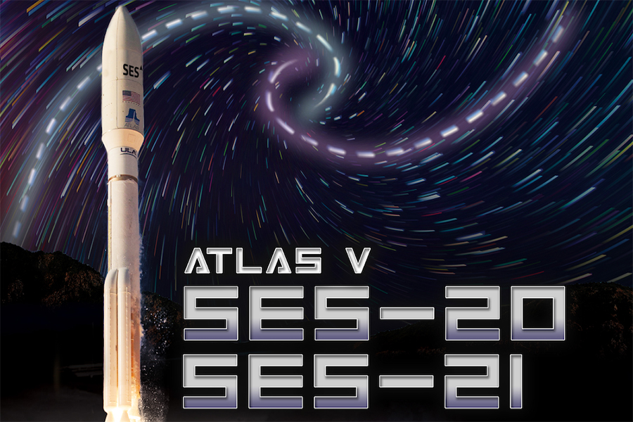 ULA Atlas V SES 21 and SES 22 Launch Poster