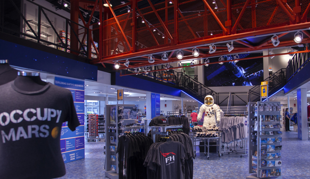 Interior of the new Space Shop