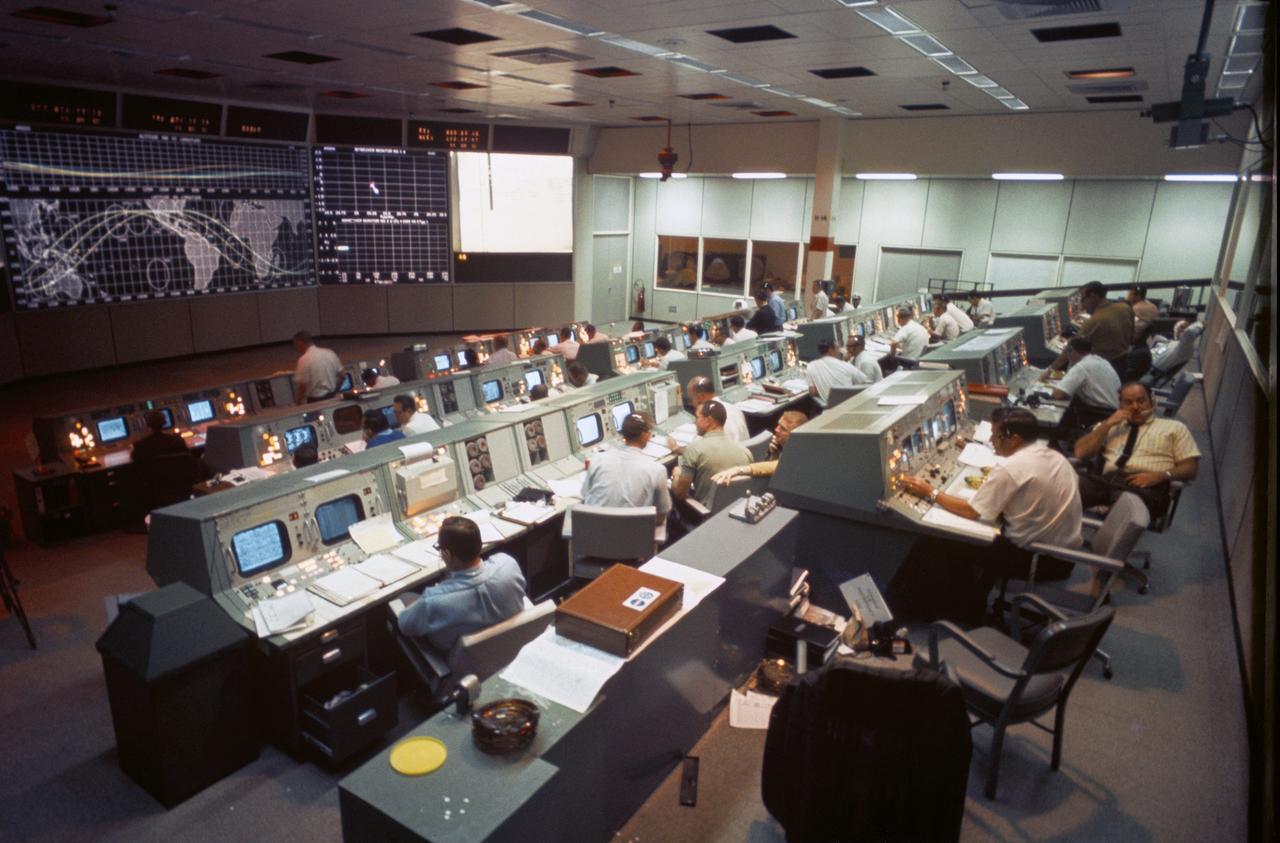Mission Control on first day of Apollo 7 space mission
