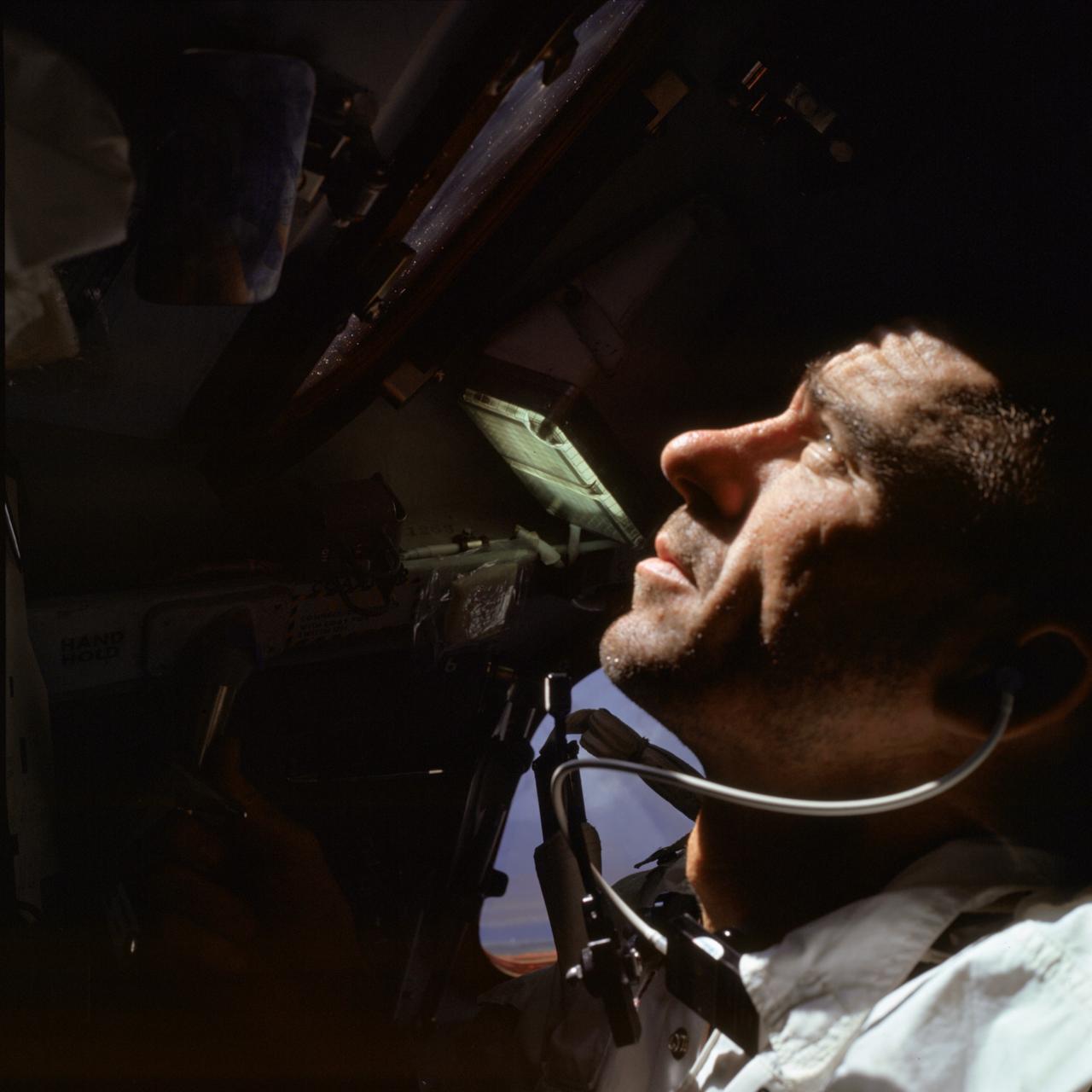 Apollo 7 lunar module pilot Water Cunningham during the mission.