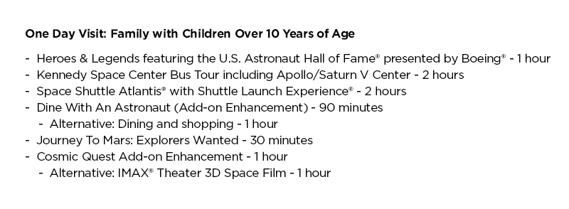  KSC Attractions List