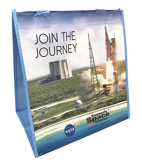 Reusable bag available at the Space Shop